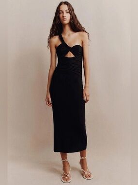 Shona Joy Yvette One Shoulder Midi Dress NWT